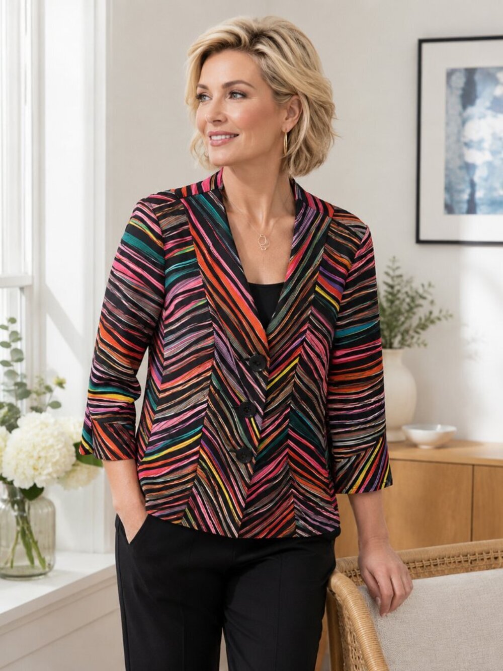 Joseph Ribkoff striped colour jacket